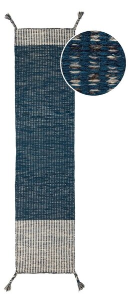 Tappeto in lana blu 60x200 cm Indira - Flair Rugs