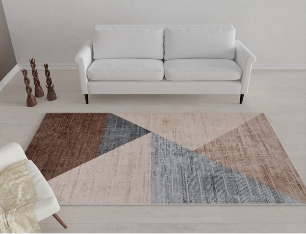 Tappeto lavabile marrone e beige 150x80 cm - Vitaus