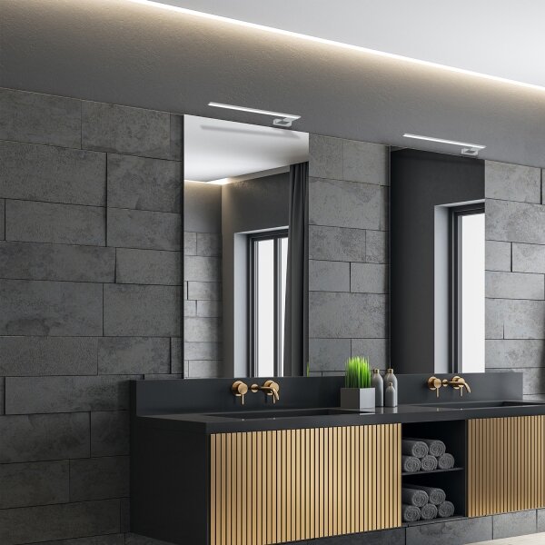 Applique da bagno LED SHINE/11W/230V 45 cm IP44 cromo lucido
