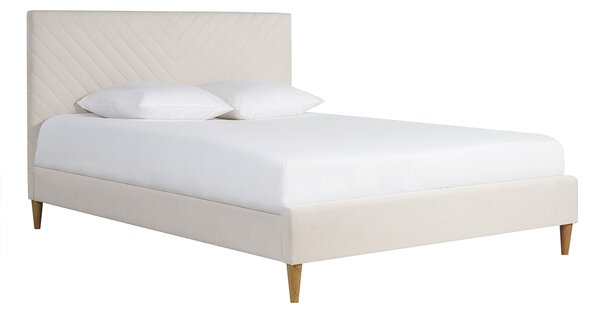 Letto matrimoniale 160x200 in tessuto beige SIDONIE