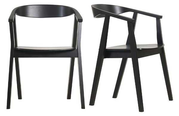 Sedie design nere in legno (set di 2) BAHIA