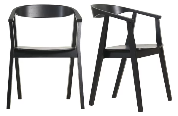 Sedie design nere in legno (set di 2) BAHIA