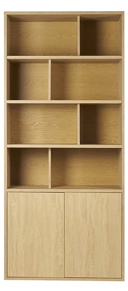 Libreria finitura legno chiaro rovere L92 cm NAGANO