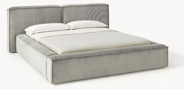 Letto imbottito in velluto a coste Lennon
