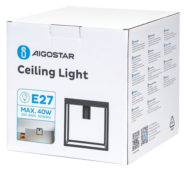Applique da soffitto Ceiling Light Nero 1 x E27 Aigostar