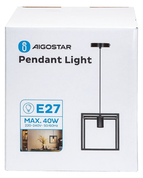 Lampadario da soffitto Open Cube Nero 1 x E27 Aigostar