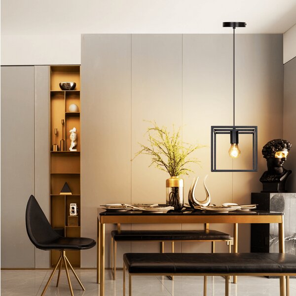 Lampadario da soffitto Open Cube Nero 1 x E27 Aigostar