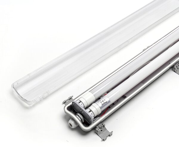 Plafoniera stagna a 2 posti con Tubi Led G13 T8 inclusi da 60cm IP65 Bianco freddo 6500K Aigostar