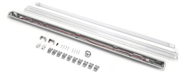 Plafoniera stagna a 1 posto con Tubo Led G13 T8 incluso da 120cm IP65 Bianco freddo 6500K Aigostar