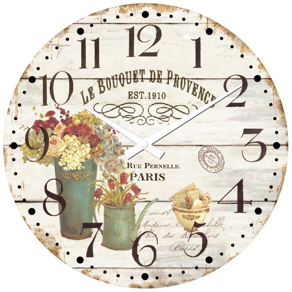 Buvu Orologio da parete in vetro: Le Bouquet de Provence - 30 cm