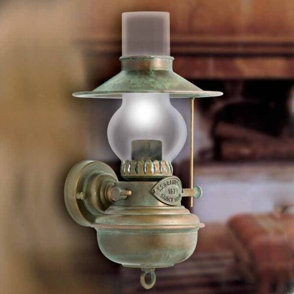 Moretti Luce Applique da parete GUADALUPA, dimmerabile, Bronzo / Ottone antico, Soggiorno / Sala da pranzo, Ottone, Antico, Applique