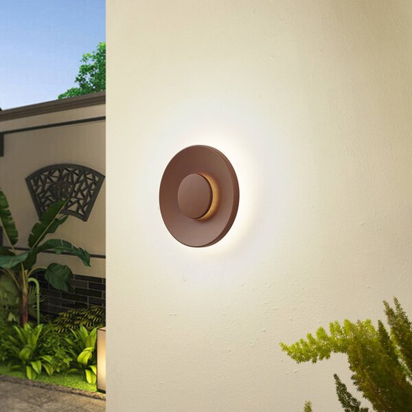 Applique da esterni a LED Kayana Lucande, Marrone / Ruggine, Alluminio, Moderno, Applique LED da esterni