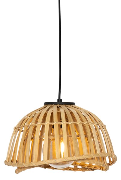 Lampada a sospensione orientale nera con bambù naturale 30 cm - Pua