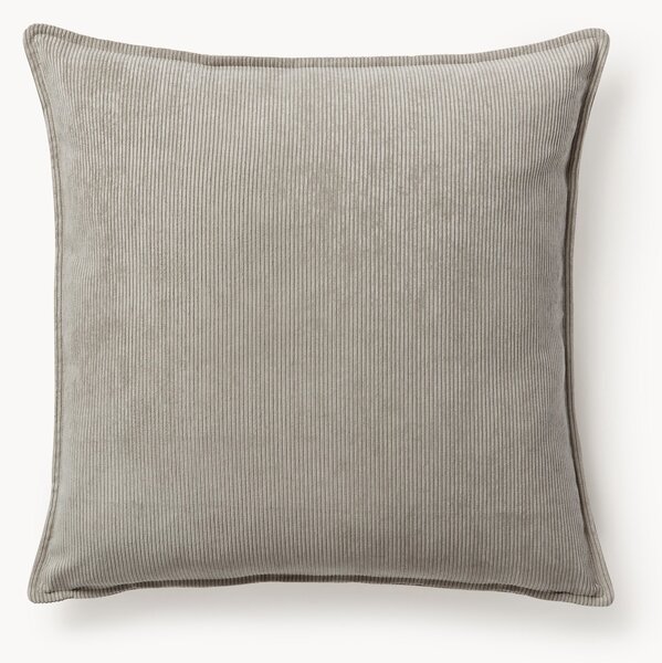 Cuscino decorativo grande in velluto a coste Lennon, 70 x 70 cm