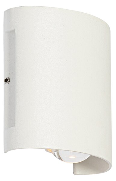 Lampada da parete per esterni bianca con LED a 2 luci IP54 - Silly