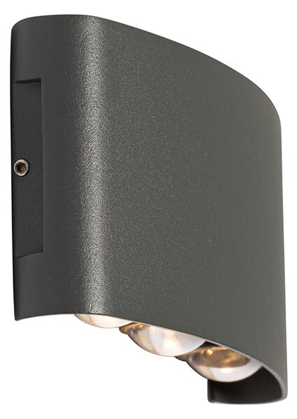 Lampada da parete per esterni grigio scuro con LED 6 luci IP54 - Silly