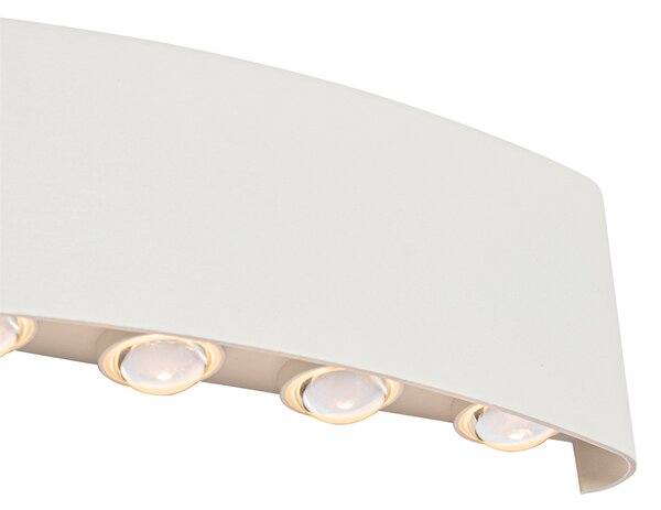 Lampada da parete per esterni bianca con LED 10 luci IP54 - Silly
