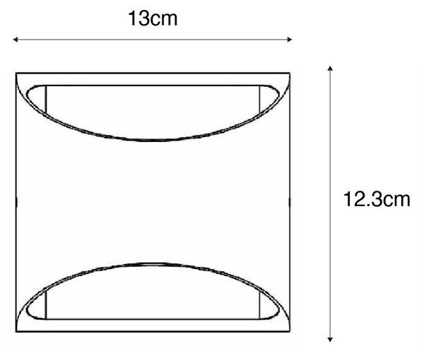 Lampada da parete per esterni moderna nera con LED 2 luci IP54 - Mal