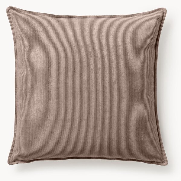 Cuscino decorativo grande in velluto a coste Lennon, 70 x 70 cm