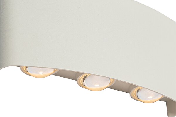 Lampada da parete per esterni bianca con LED 6 luci IP54 - Silly