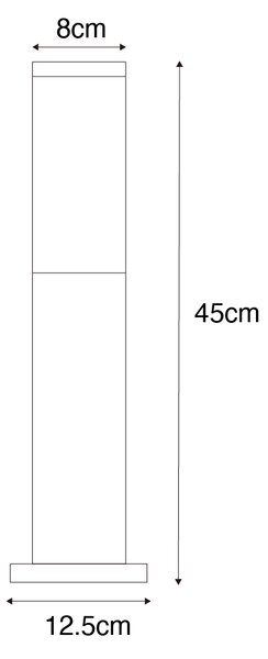 Lampada da esterno moderna a palo marrone ruggine 45 cm - Malios