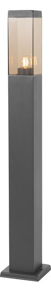 Lampione da esterno moderno grigio scuro con fumo 80 cm - Malios