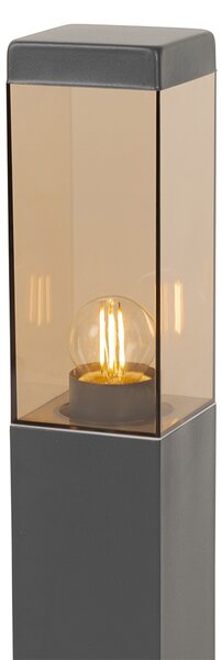 Lampada da esterno moderna grigio scuro con vetro fumé 45 cm - Malios