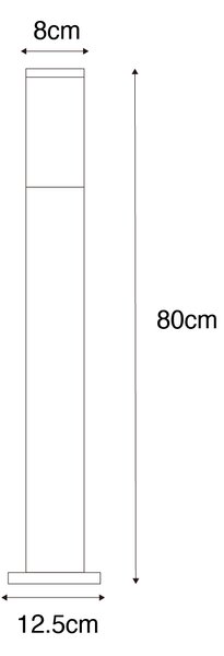 Lampada da esterno moderna Grigio scuro con vetro fumé 80 cm - Malios
