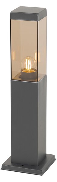 Lampione da esterno moderno grigio scuro con fumo 45 cm - Malios