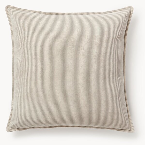 Cuscino decorativo grande in velluto a coste Lennon, 70 x 70 cm