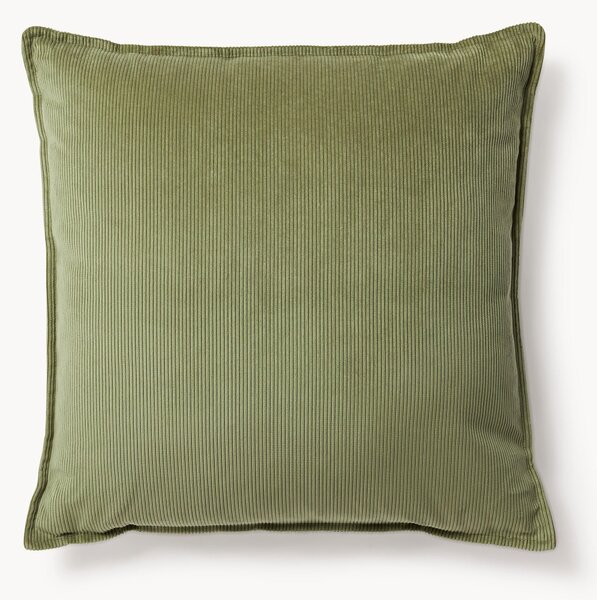 Cuscino decorativo grande in velluto a coste Lennon, 70 x 70 cm