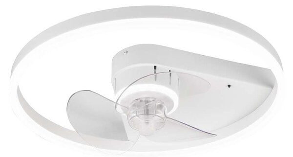 Borgholm Plafoniera Led Bianco Opaco Con Ventilatore Con Telecomando  Multifunzione Regolazione 3 Intensita' E Temperatura Di Colore E Timer D. 50Cm