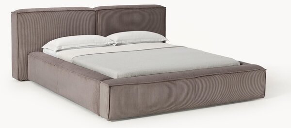 Letto imbottito in velluto a coste Lennon