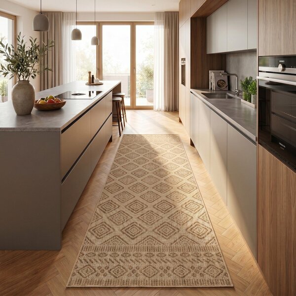 Passatoia da interno ed esterno beige 80x250 cm Mira 1452 – Ayyildiz Carpets