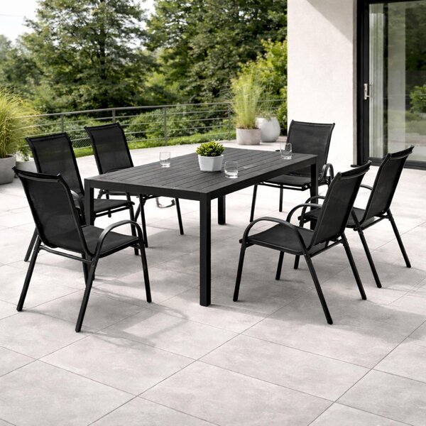 Set da giardino Set di sedute 7 pezzi 160x90 cm Non-Wood antracite