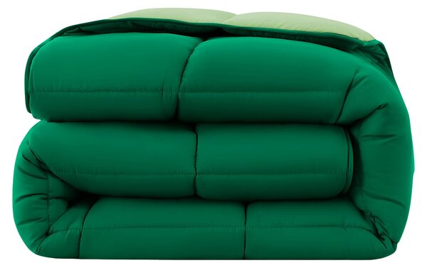 Piumino trapuntato wometo Design reversibile ca. 135x200 cm – verde scuro e verde – piumino trapuntato colorato per tutte le stagioni (estate e inverno) I colorato e utilizzabile senza fodera aggiuntiva I OEKO-TEX