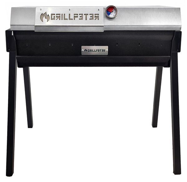 Griglia professionale Mangal Altan 70 in acciaio da 3 mm con coperchio in acciaio inossidabile
