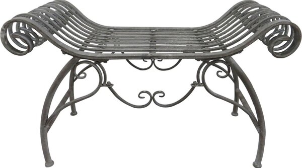 Panca in ferro LEX 89 x 35 x 54 cm, grigio antico