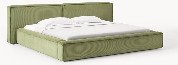 Letto imbottito in velluto a coste Lennon