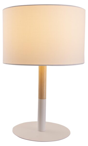 Lampada da tavolo Tessile E14 Ø24cm Bianco