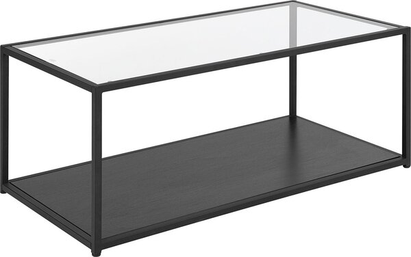 BELIANI Tavolino nero vetro trasparente struttura in metallo 54 x 100 cm rettangolare industriale