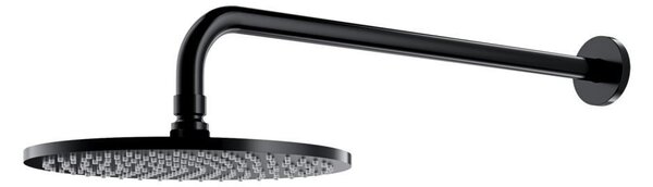Omnires WGSET1BL Soffione doccia con braccio da 25 cm, nero