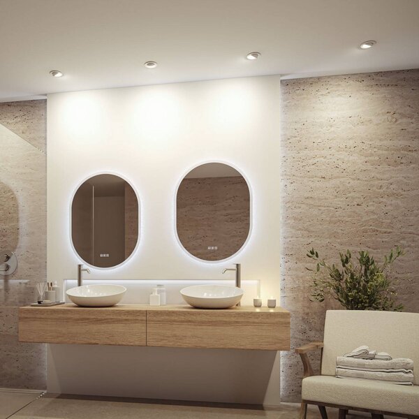Paulmann Faretto da incasso Zina bianco Ø 9 cm IP65 orientabile dimmerabile con Zina,, Bianco / Opale, Bagno, Plastica, Moderno, Plafoniera