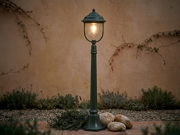 Lampada da percorso a LED in stile rustico, 118 cm, lampada a paletto per l'illuminazione del giardino, verde