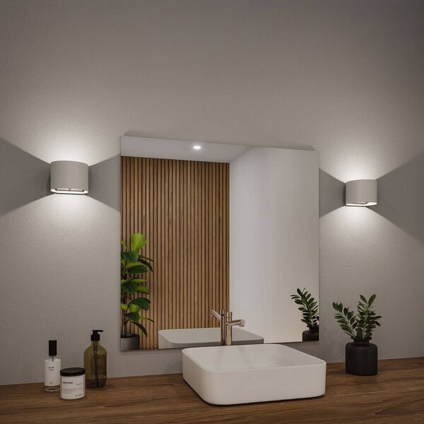 Paulmann Applique da esterni LED ricaricabile Nyora, bianca, 14 cm, con sensore, IP44 Nyora, Bianco / Opale, Bagno, Alluminio, Moderno, Applique da esterni