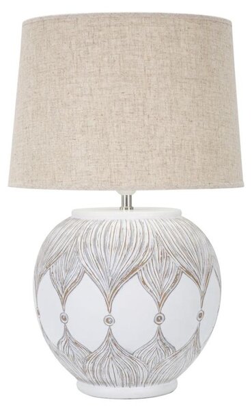 Lampada da Tavolo Rot. Atene 38x59x38 cm in Poliresina Bianco/Marrone