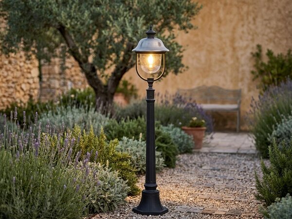 Lampada da sentiero a LED in stile rustico, altezza 125 cm, lampada a paletto per l'illuminazione del giardino