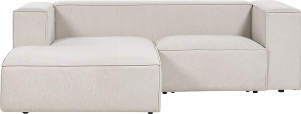 BELIANI Divano angolare a 2 posti lato destro imbottito in tessuto beige con braccioli stile minimalista