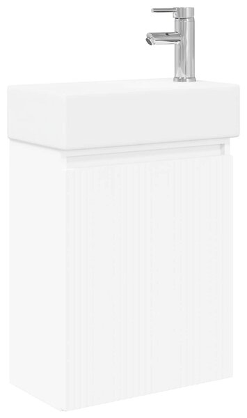 Mobile bagno con rubinetto Bianco 45,5 x 22,5 x 84 cm