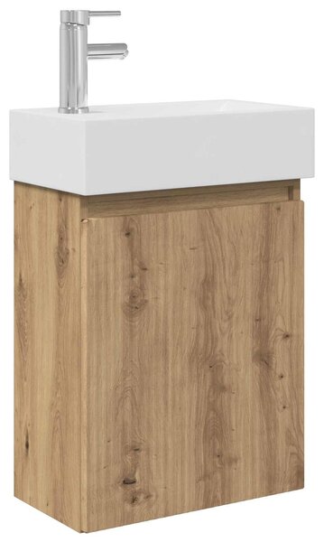 Mobile bagno con rubinetto Rovere Artigianale